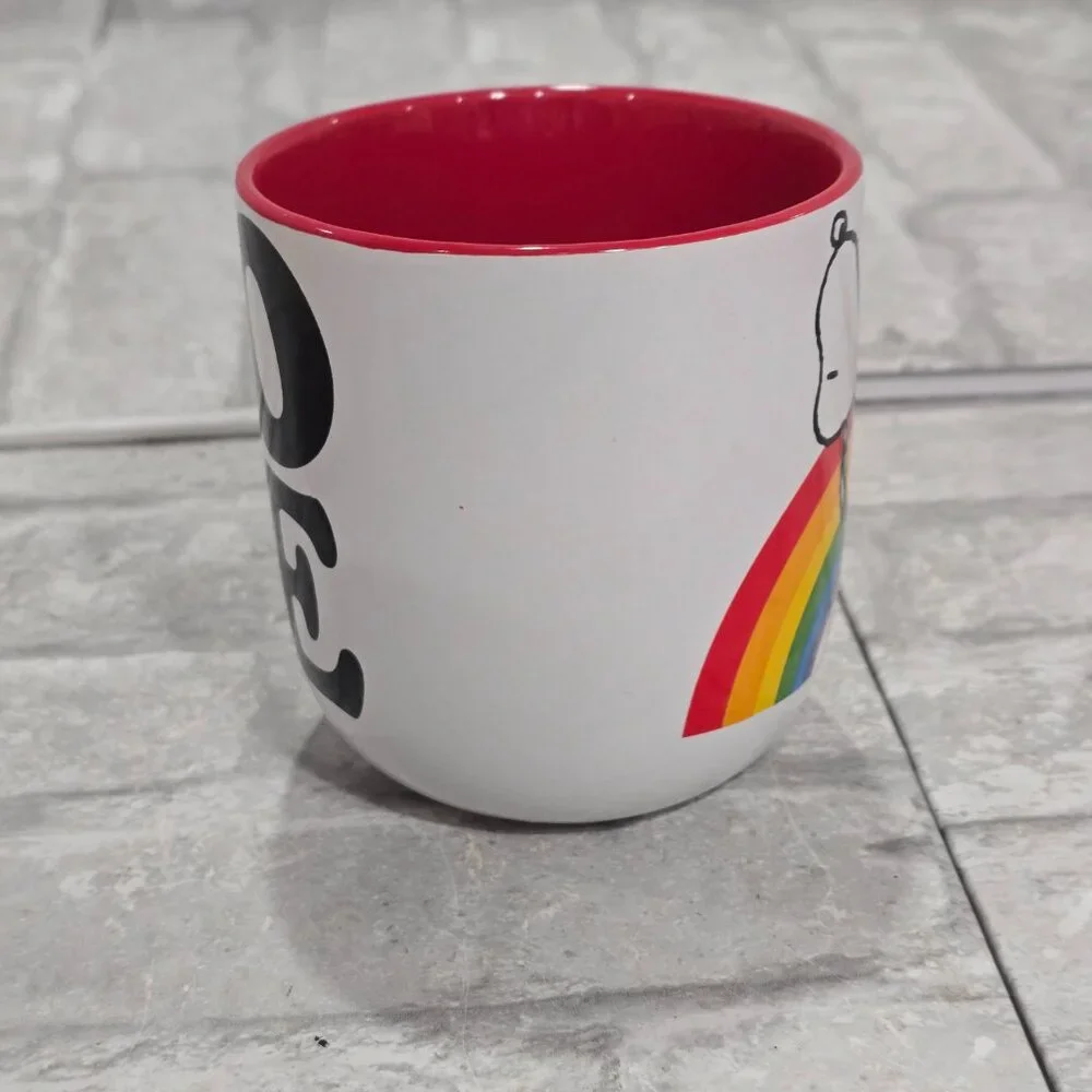 Peanuts‎ Snoopy Love Rainbow White Ceramic Coffee Mug 14pz